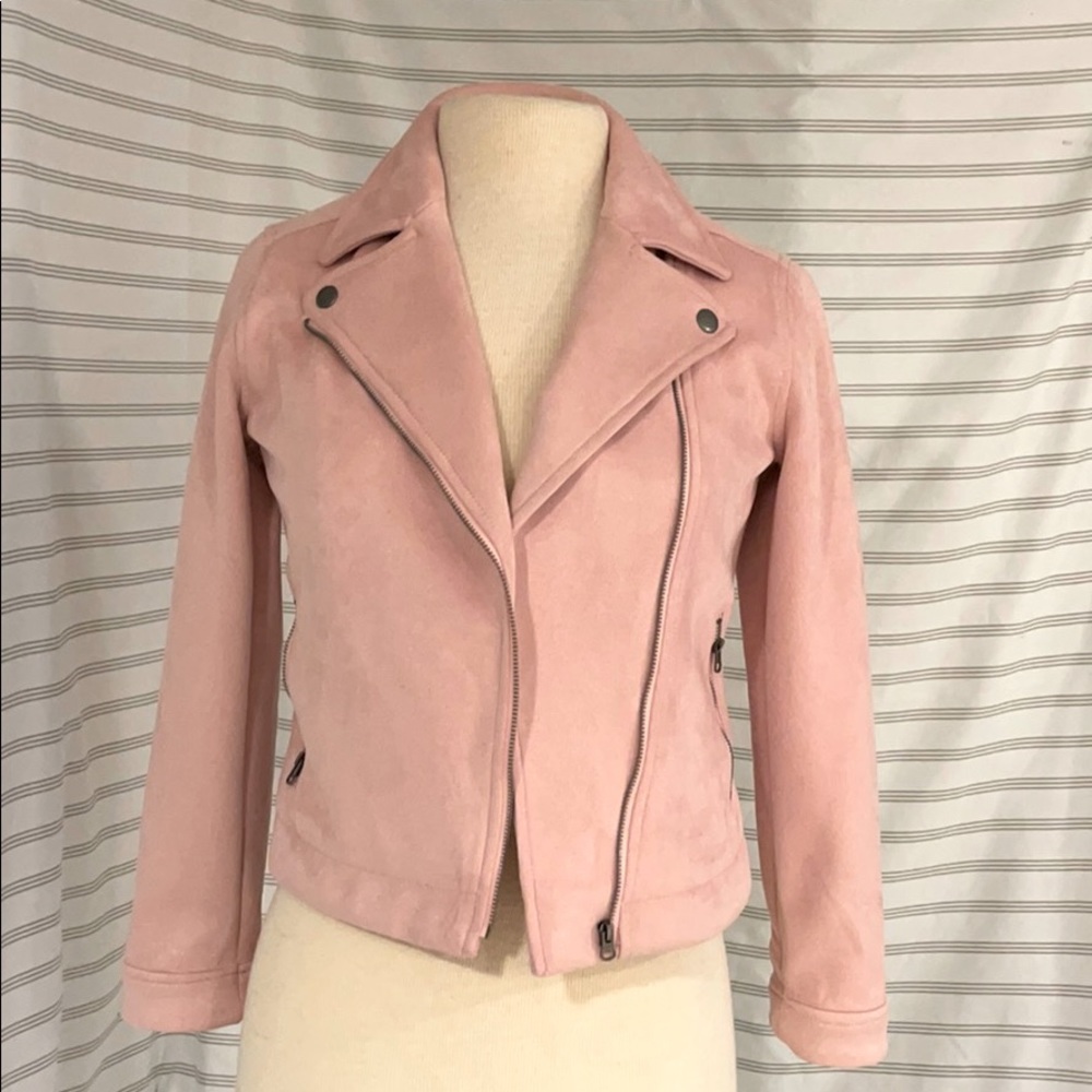 Girls pink half waist jacket Sz: Large